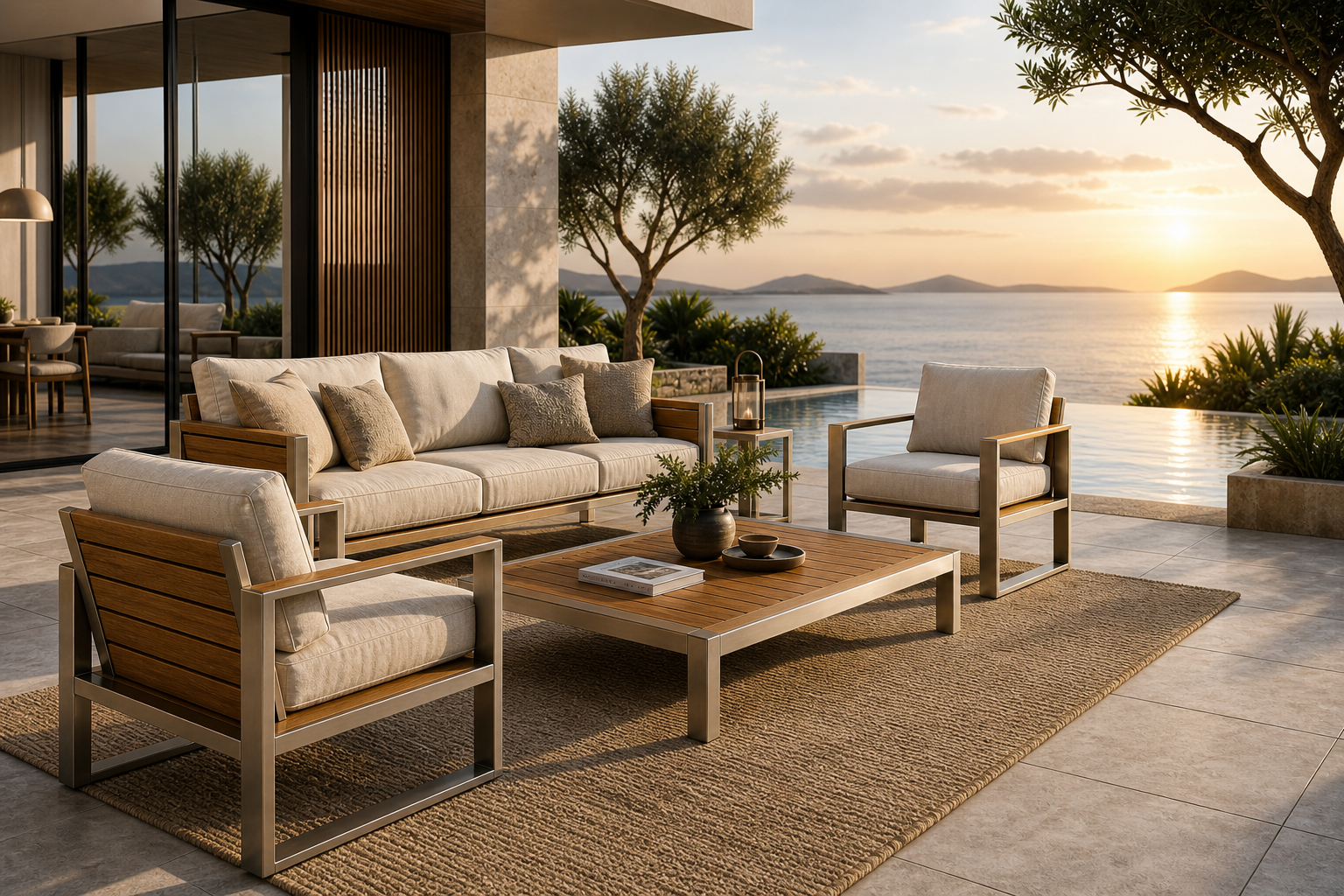 Aluminium and Teak Outdoor Furniture for Modern Luxury Outdoor Living