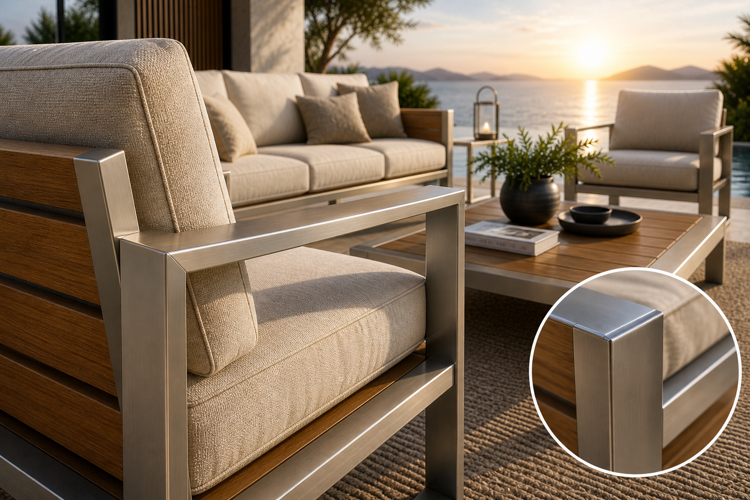 Image 2 for Aluminium and Teak Outdoor Furniture for Modern Luxury Outdoor Living
